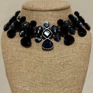 Vintage inspired Victorian Gothic Chunky Multi Layer Bib Necklace